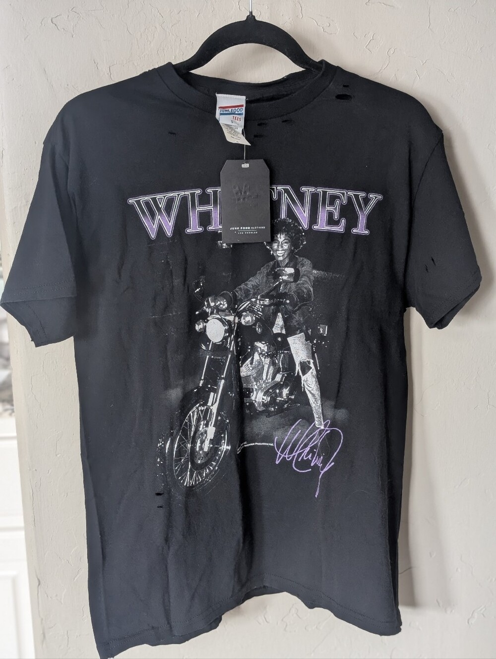 Junk Food Clothing Black Whitney Motorcycle Graphic Tee